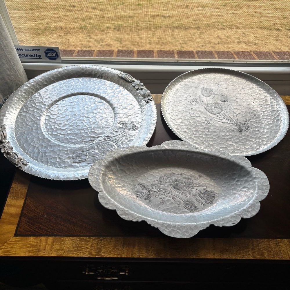 Vintage hand wrought creations Textured Serving Platters